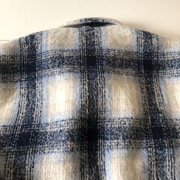 Abercrombie & Fitch Sherpa Lined Boxy Relaxed Fit Shaggy Plaid Flannel Jacket L - Picture 9 of 16
